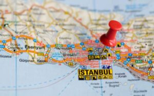 Absolute Istanbul map of Turkey with red thumbnail in the city of Istanbul